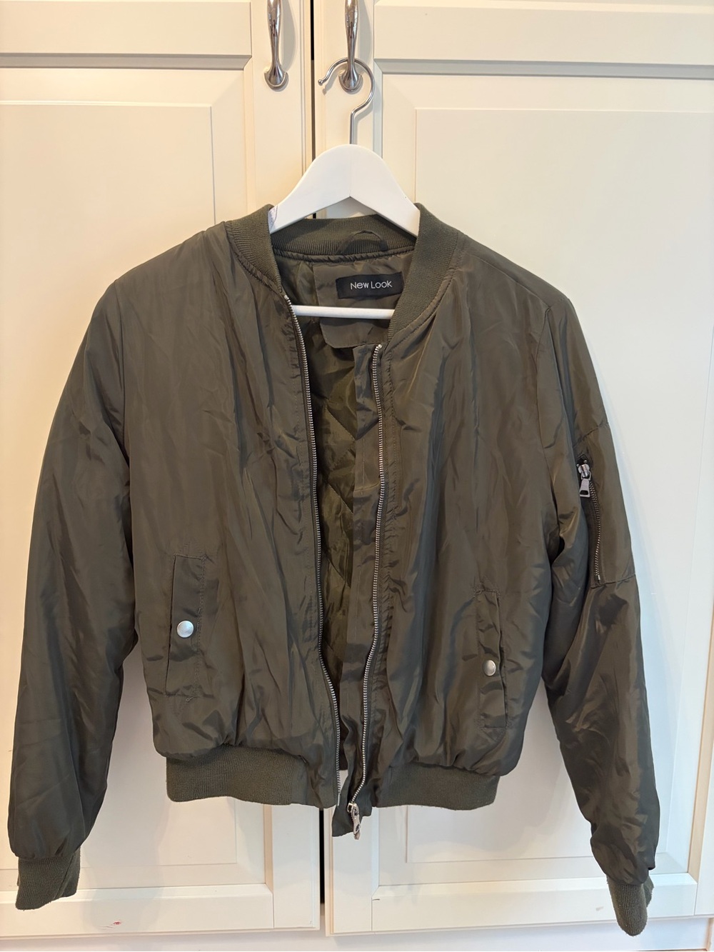 Army green bomber jacket
